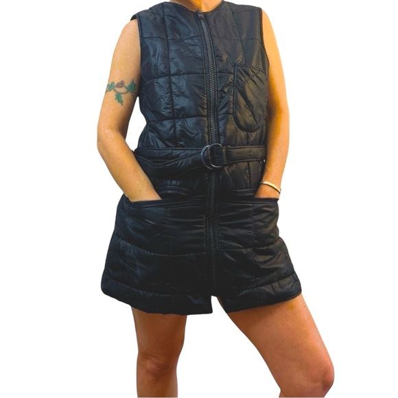 1960’s 1970’s Rare Ultra Mini Puffer Ski Dress or Long Vest in Macy, Snow Bunny! - Picture 3 of 7